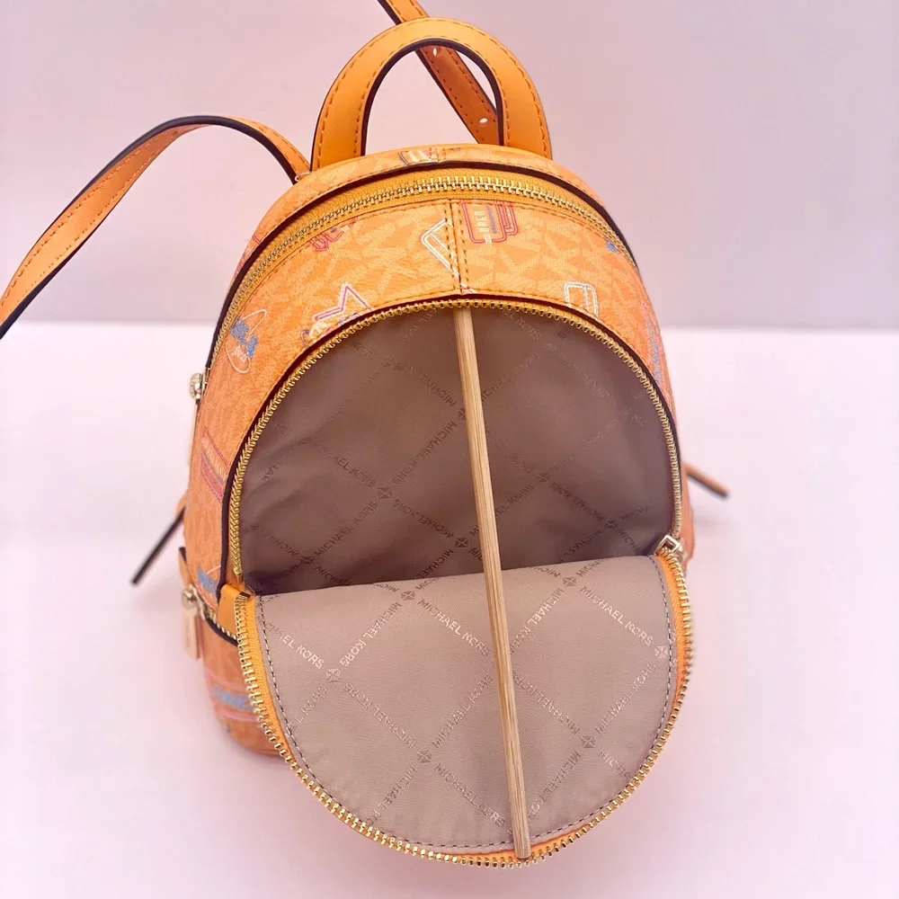 Michael Kors Vibrant Orange Mini Convertible Backpack Crossbody